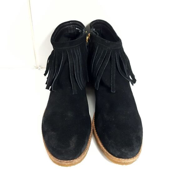 Kate Spade women's Betsie Too Fringed Black Suede Ankle Boots Booties US 9,5M - Picture 4 of 14